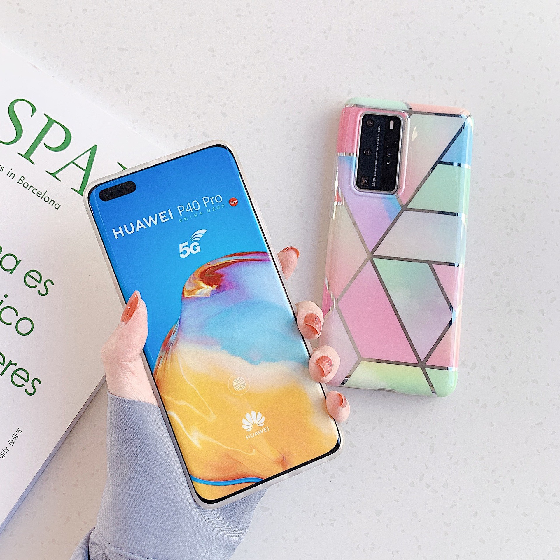 IMD Full Wrapped Glossy Phone Cover Mosaic Phone Case Shock free
