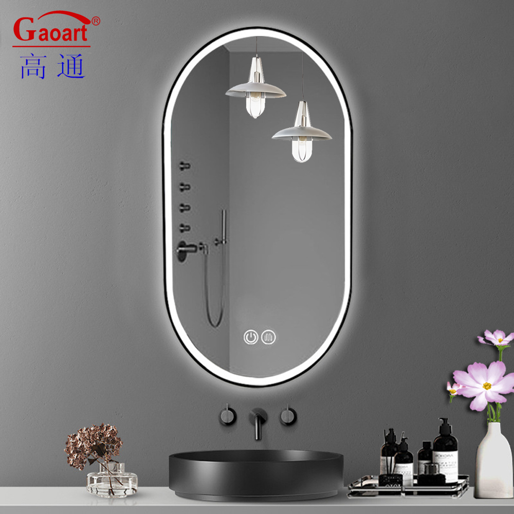 Touch Switch LED Illuminated Mirror for Fogless Showers and Wall Mounting Makeup