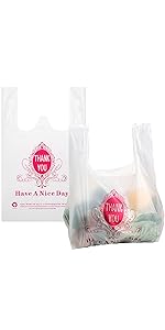 Thank You T Shirt Bags Plastic Merchandise Bags Grocery Bags Bulk Carryout Shopping Small Trash Can