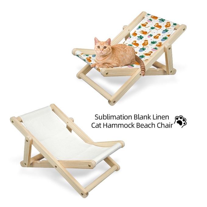 Custom Linen Sublimation Pet Blanks Cat Hammock Bed Beach Chair Foldable