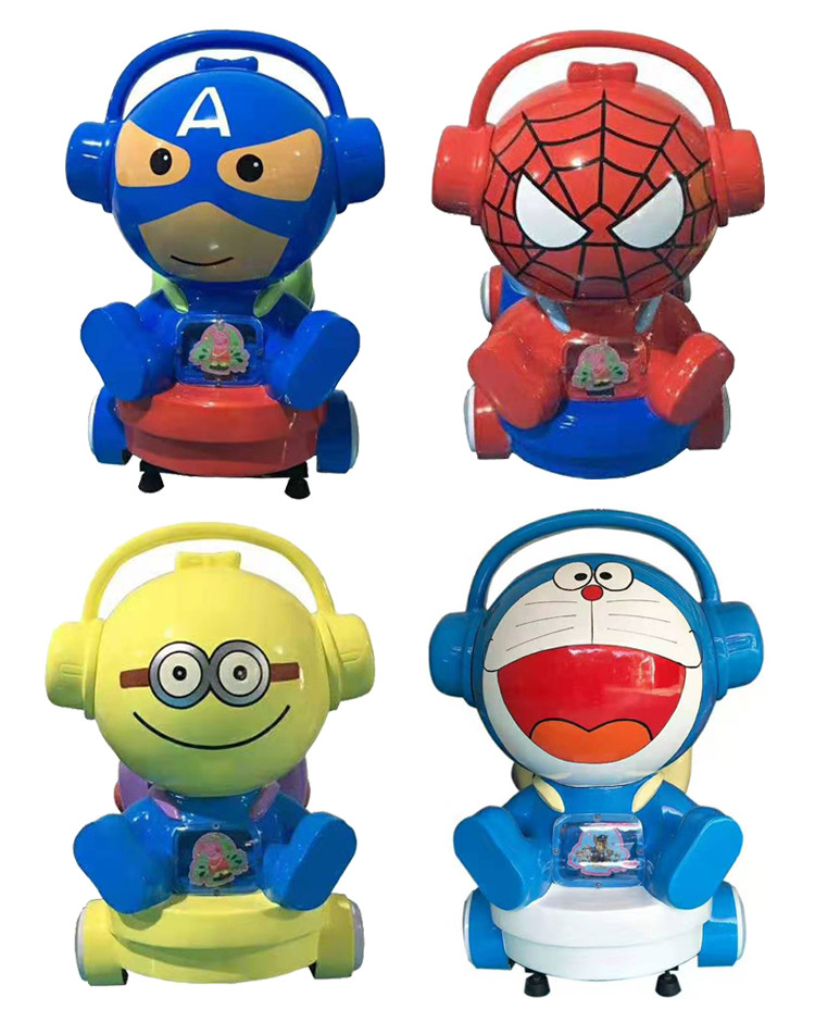 1 Player Kiddie Ride Fiberglass Material With Superhero Theme