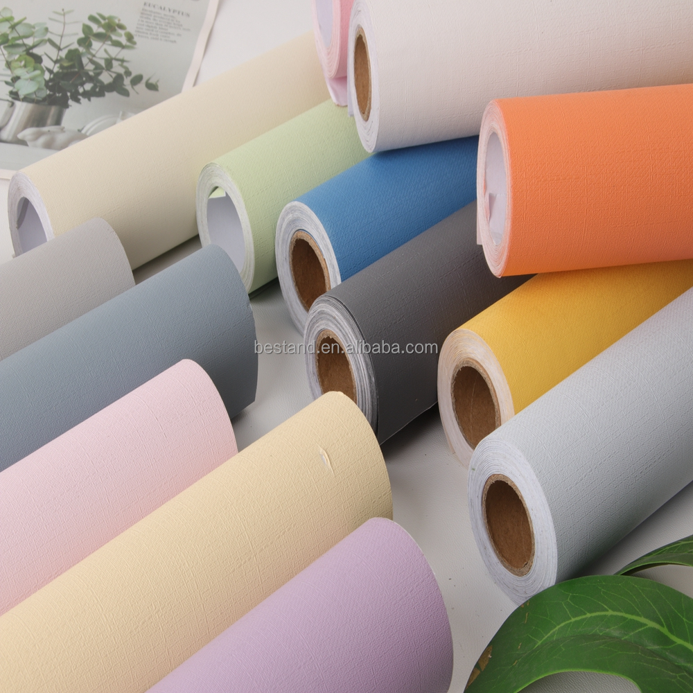 60cm 120cm Width Plain Grey Wallpaper Solid Color Vinyl Peel And Stick Wallpaper