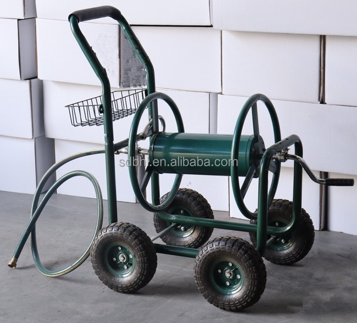 Stainless Steel Garden Hose Storage Reel 4 Wheel Customized Easy Operation