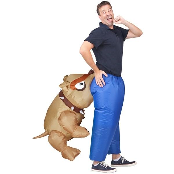 Quality Man Eating Bull Dog Adult Inflatable Costumes Artificial Realistic Animatronic for sale