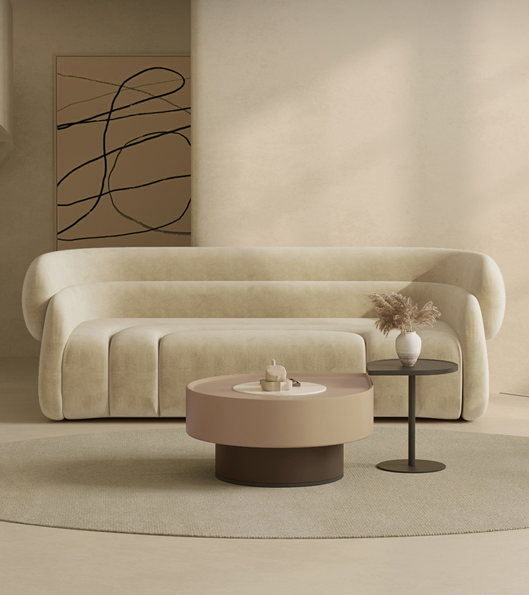 Flannel Fabric 3 Seat Velvet Modern Suit Sofa For Bedroom