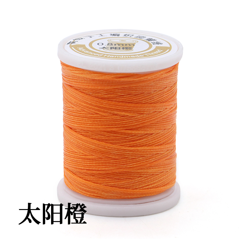 Polyester/ Waxed Material Hand Stitched Leather Thread 0.8mm Flat Wax Thread 50m