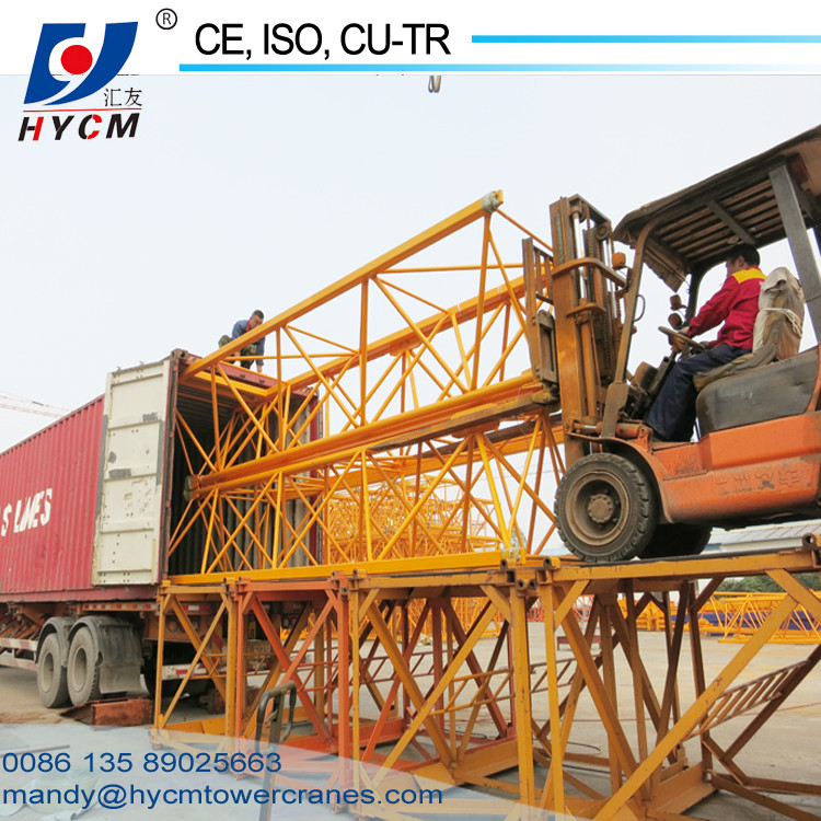 6 ton 56 m Boom Construction Building Self Erecting Hammer Head Tower Crane