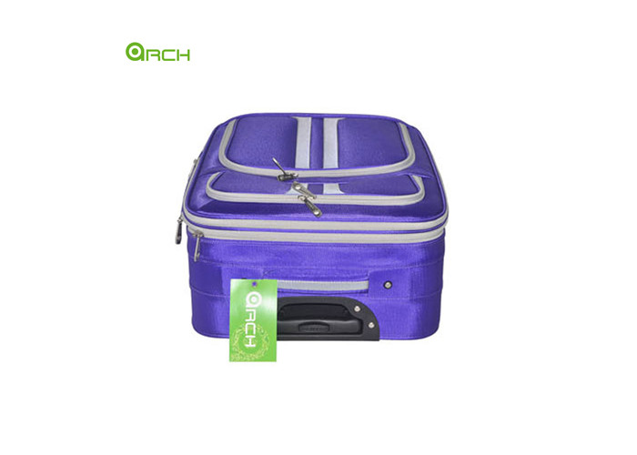 Tapestry Polyester Soft Sided Luggage with Two Typical Front Pockets and Skate Wheels