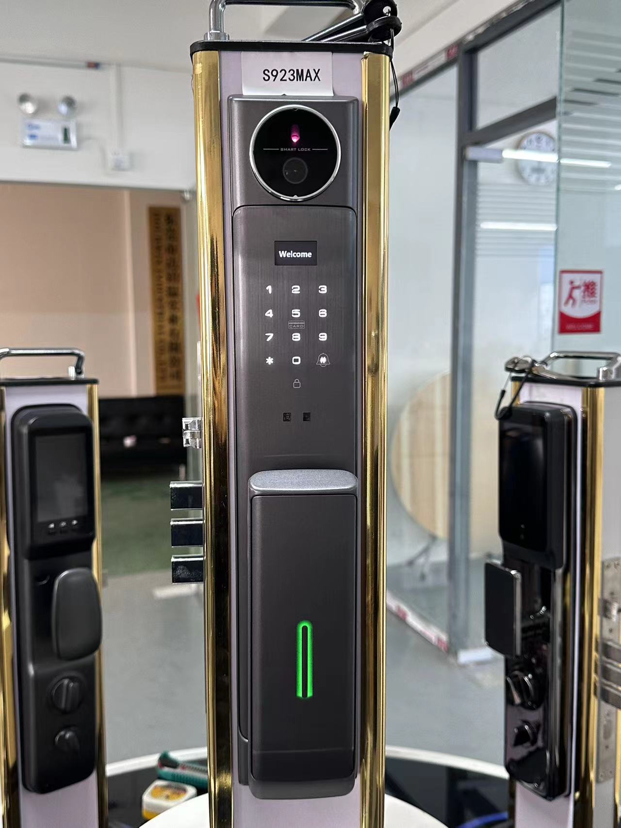Xhome APP Face Unlock S923MAX 3D Video Call Password Key Card Fingervein Smart Lock for Hotel
