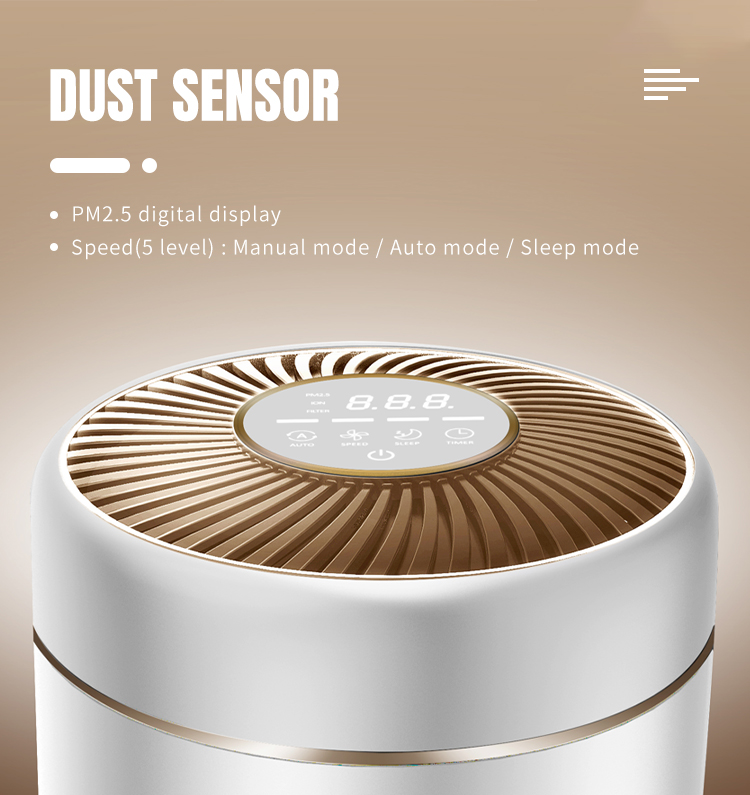 HEPA Home 24W Floor Standing Air Purifier smart lED display screen