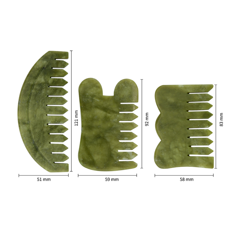 Facial Darken Green Jade Comb Gua Sha Xiuyan Jade Material