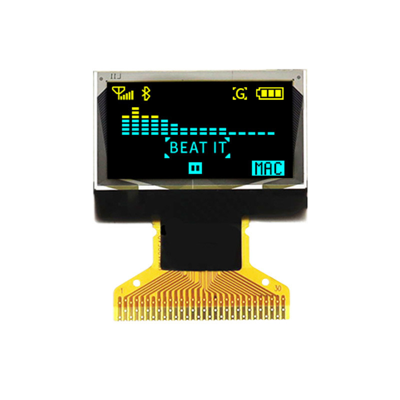 0.96 Inch PMOLED Display ,128x64 Resolution, 30pins 4 Wire SPI /I2C Interface, Driving IC SSD1306