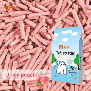 Juicy Peach Scent Tofu Cat Litter Odor Control Tofu Cat Litter Sand Effortless