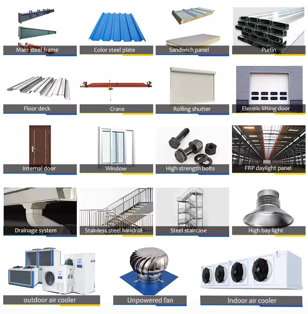 Steel Metal Frame Structure Prefab Chicken House Structure Farm Shed Q235 Q355