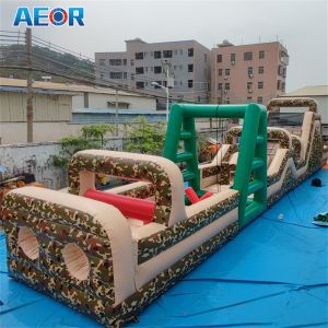 inflatable PVC Camouflage jumping obstacle backyard inflatable obstacle course