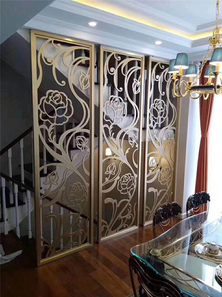 Mirror Rose Gold Stainless Steel Room Dividers For Hotels/Villa/Lobby/Shopping Mall