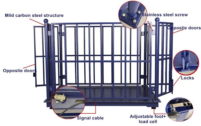 Portable 3T Livestock Weighing Scales With Load Cell
