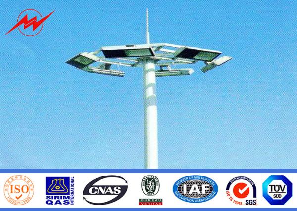 Powder Coating 30M High Mast Pole , Commercial Outdoor Light Poles with Lifting