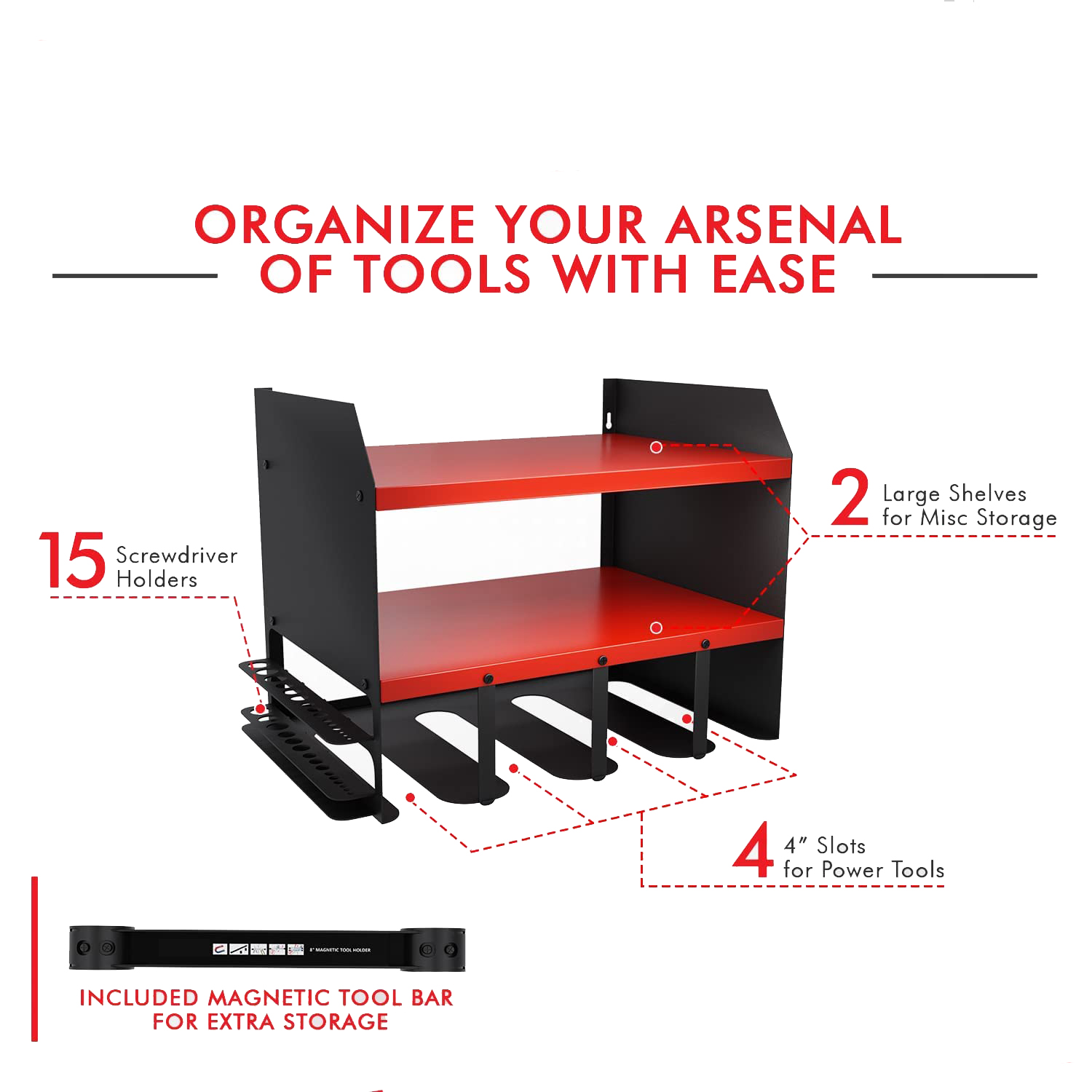 Wall Mounted Metal Drilling Power Tool Storage Racks for Maximum Space Utilization