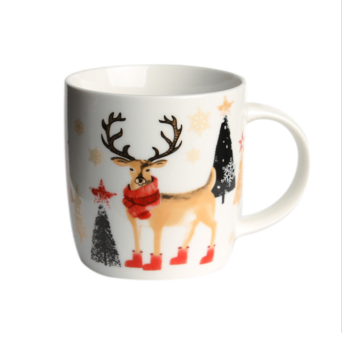Christmas Mug 400ml Creative Couple Coffee Cup Breakfast Milk Cup Festival Gift ceramic christmas mug