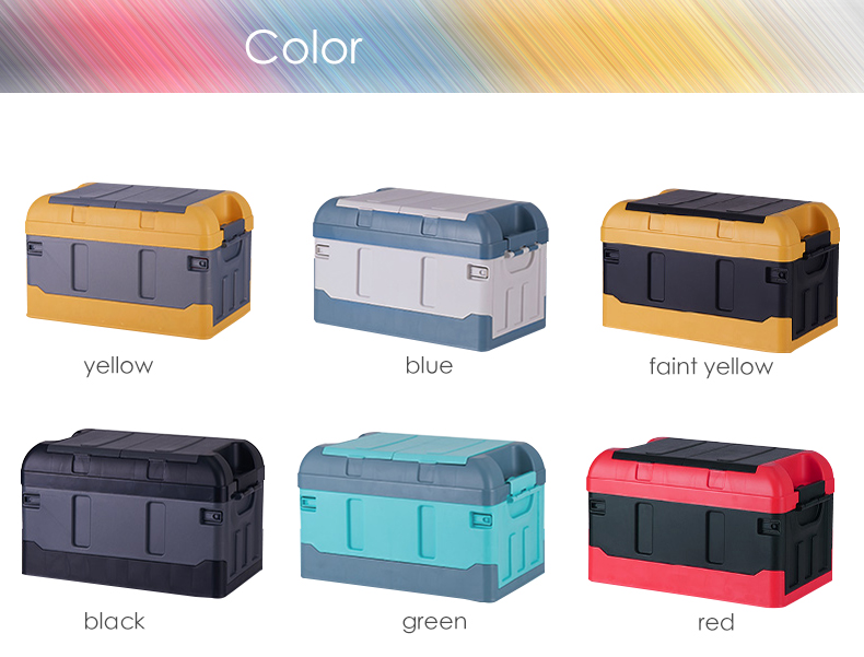 35L 60L 70L Collapsible Plastic Storage Boxes With Lids White Blue