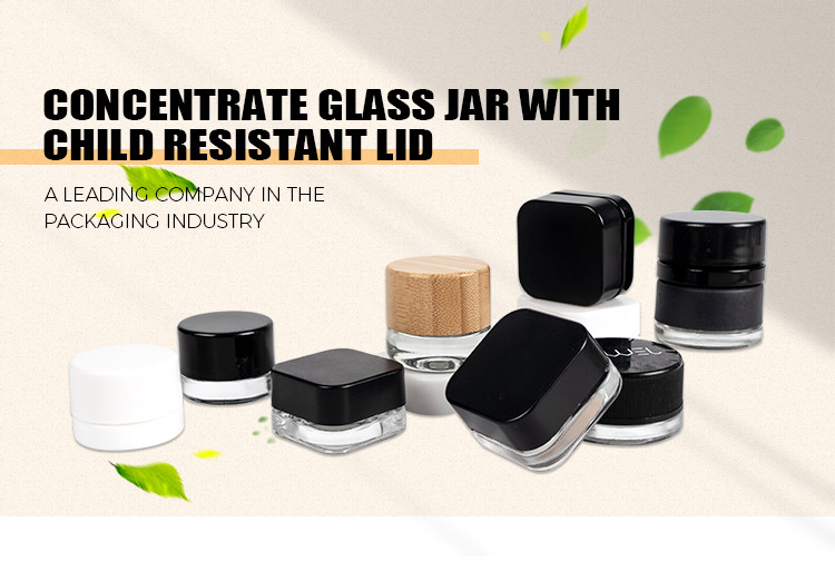 Natural White Black Concentrate Glass Jar 5ml For Wax Resin Shatter