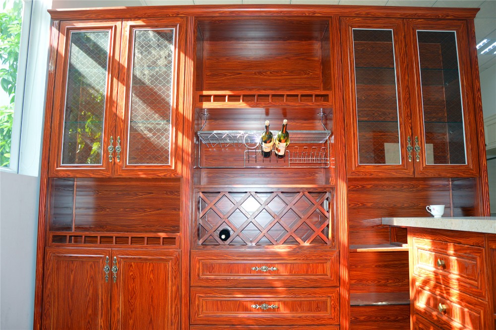 Living Room Aluminium Fabrication Bookshelf Antique Style With Glass Door