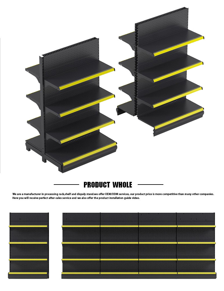 Stable Cold Rolled Steel Supermarket Display Shelving for Customized Storage Solutions