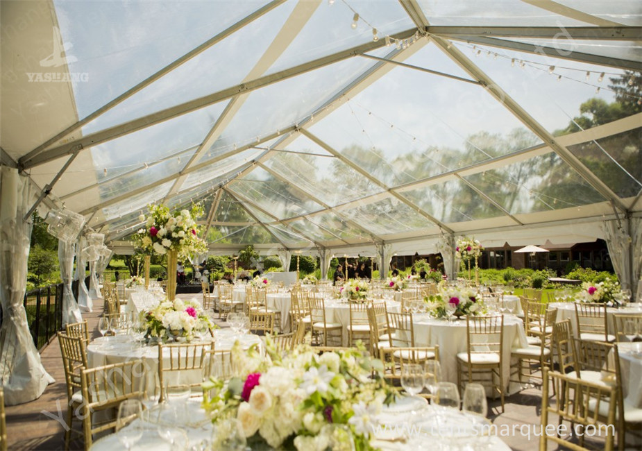 Pretty Transparent Cover Outdoor Wedding Reception Marquee Solid Anodized Aluminum Profile