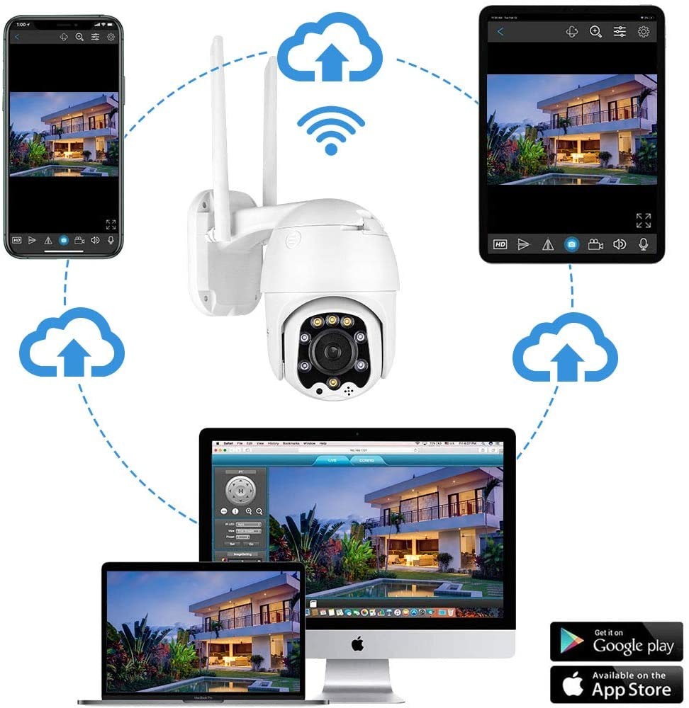 IP66 Wifi Camera Wireless Security Dome IP Camera Home Wi-Fi Pan Tilt Night Vision
