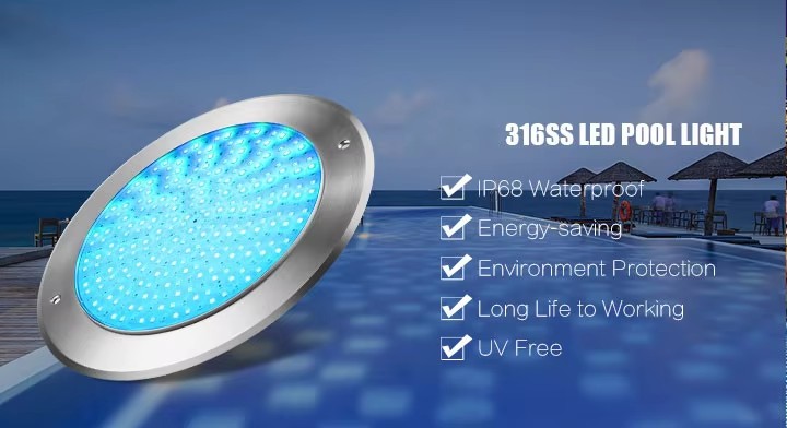 18W 24W 35W 42W LED Underwater Light for Ultra Thin Pool Decoration with RGB Color