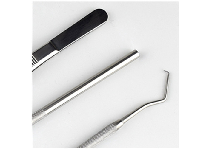 3 Pcs Kit Stainless Steel Dental Probe Tweezer And Mouth Mirror With Handle