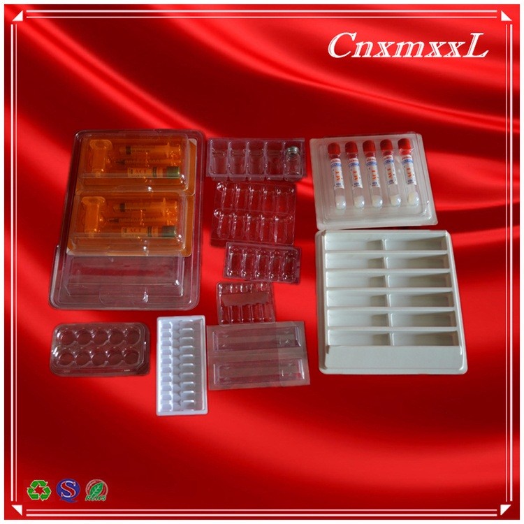 Transparent Thermoformed 5pcs Blister Plastic Ampoule Tray For Shipping