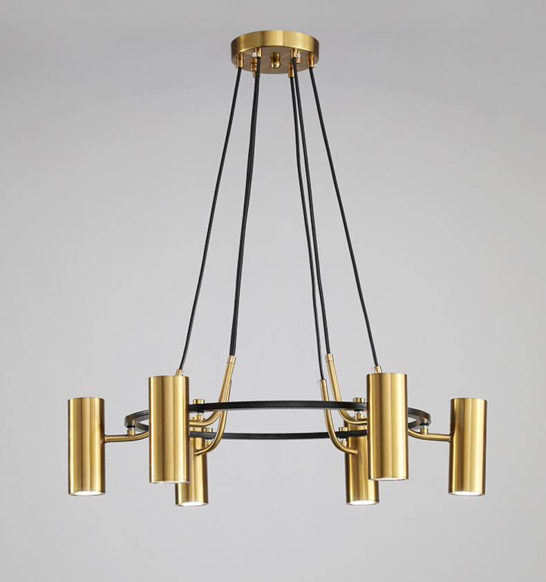 Minimalist Chandeliers Gold LED Black Ring Living Room Dining Lighting circular pendant light(WH-AP-567)