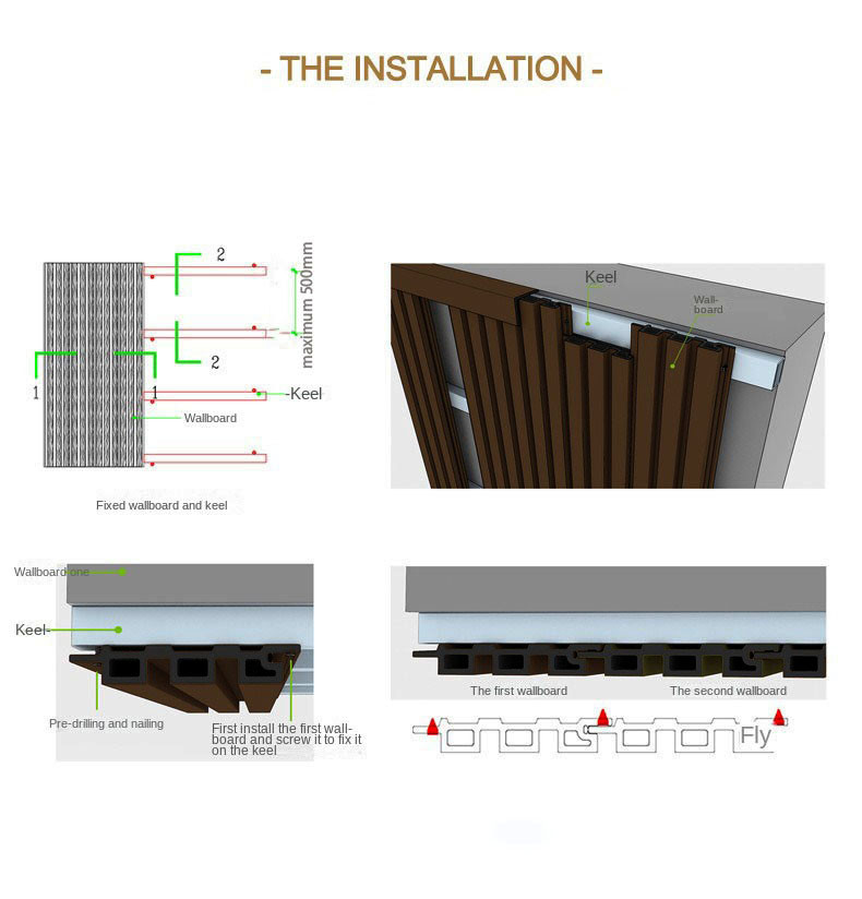 Brown 25x227mm WPC Cladding Wall Panel For Hotel Park Wood Plastic Composite Siding Grille Plank
