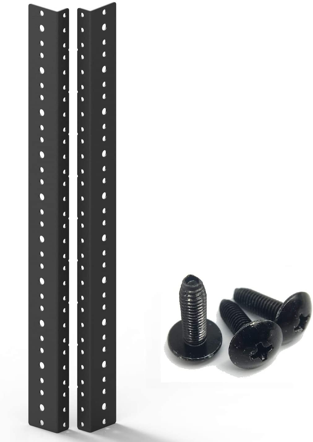 ISO9001 Rohs CE 16949 2U Heavy Duty Steel Vertical Rack Rail Pair DIY Kit With Hardware
