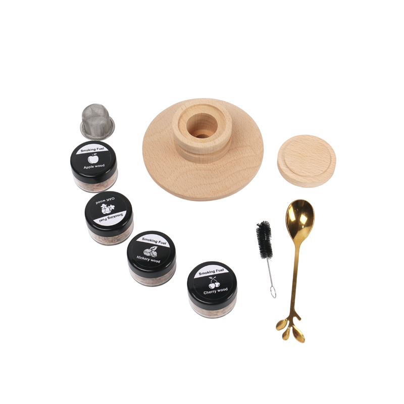 Walnut Wood Bar Tools Sustainable Luxury Smoker Kit Eco Cocktail Drink Smoker