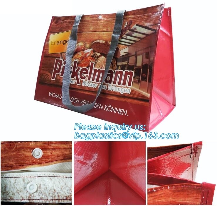 Wholesale factory custom fashion laminated non woven bag, Shopping printing fabric insulated foldable bag, custom pp non