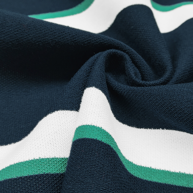 Custom Green Black and White Stripes Fabric, Soft Cotton Striped Pique Fabric for Baby Cloth