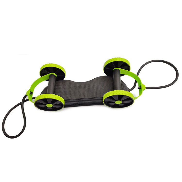 SGS 16.92*6.29*1.96'' Ab Roller Double Wheel 95cm Rope ABS Plastic Pressure Resistant