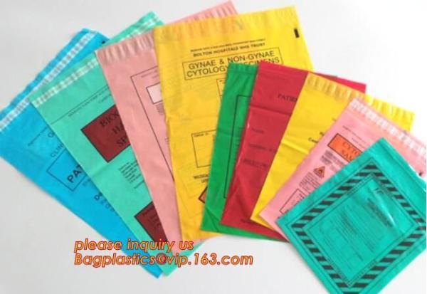 Biohazard Specimen Bag with Document Pouch, Industrial waste disposal,