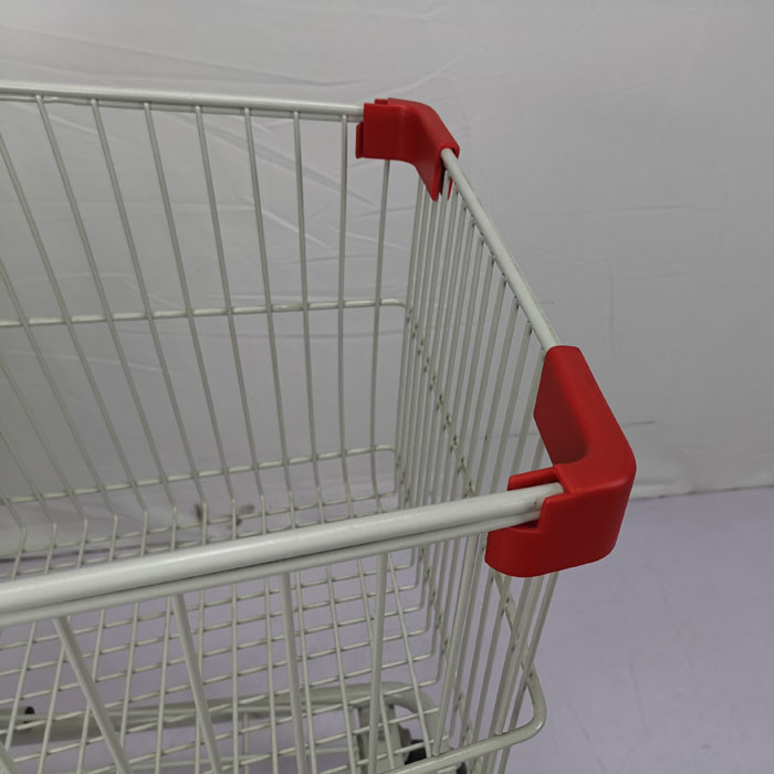 100L American Style Metal Shopping Trolley Gray White Trolley Grocery Cart With TENTE Wheels