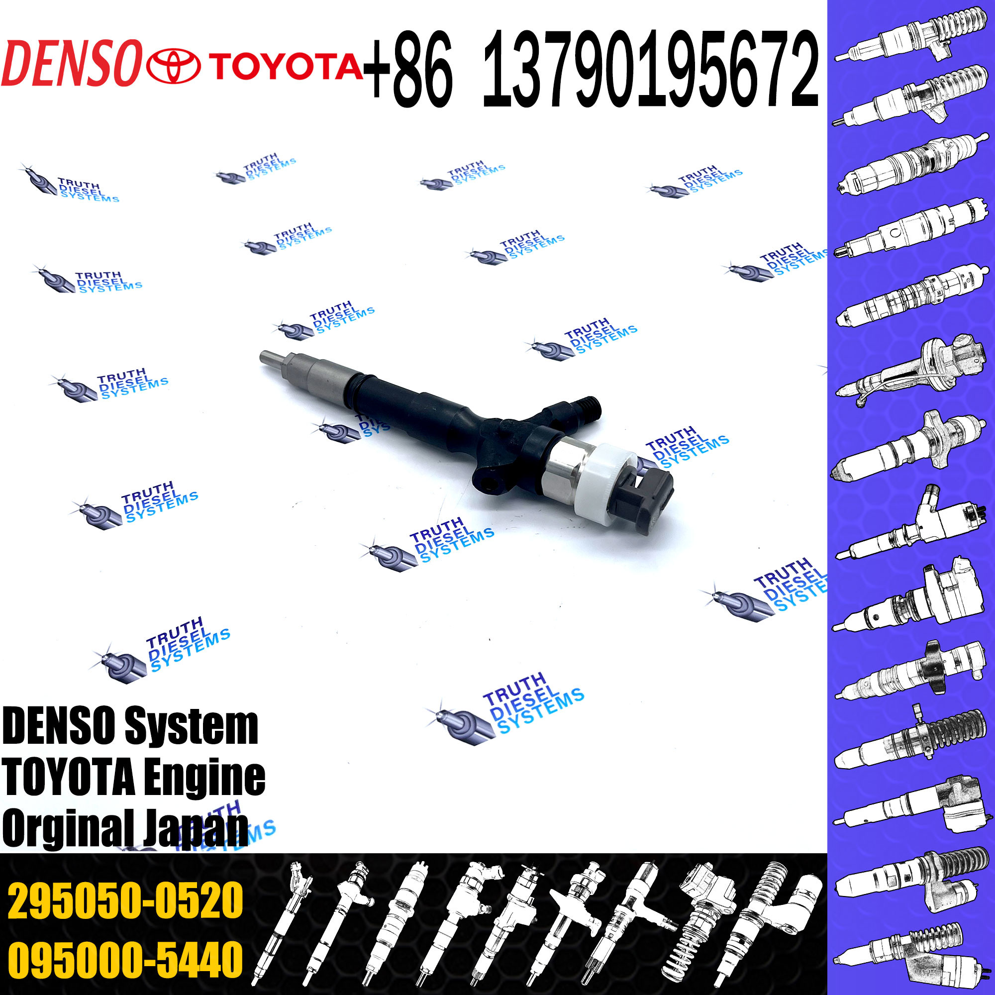 Diesel Engine Parts diesel injectors 23670-0L090 23670-09350 common rail injector 295050-0520 295050-0180