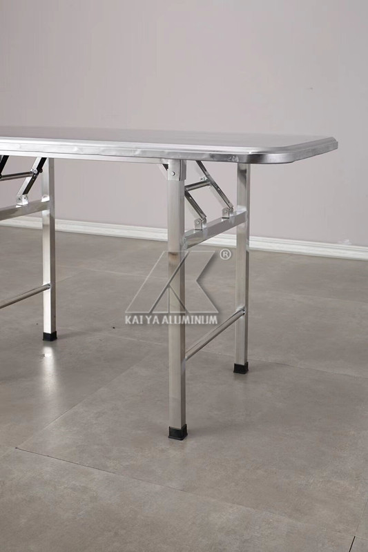 Polished Furniture Aluminium Profiles Rectangular Folding Aluminum Table Chairs