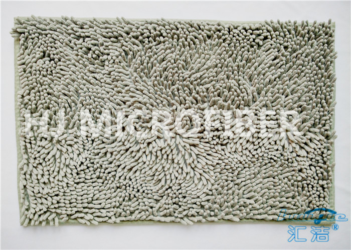 Grey Color Big Chenille Microfiber Bathroom Mat For Home Using Flat Floor Mat