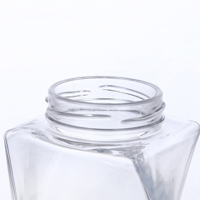 500g Empty Honey Bottles Clear Honey Glass Jar 12OZ Twist Shape With Lid