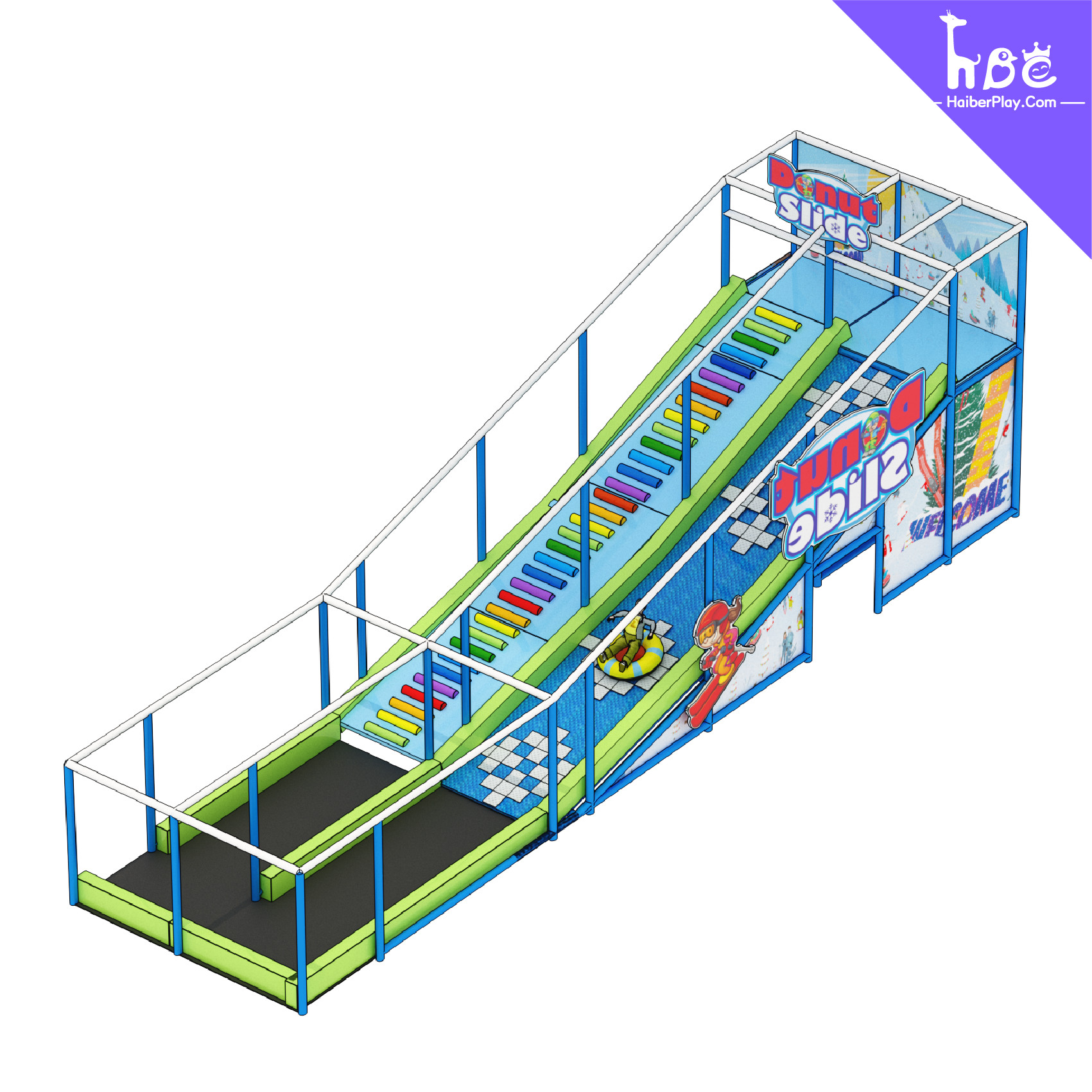 FDA-Grade HDPE Slide Durable Fiberglass Reinforced Design For Haiber Playground