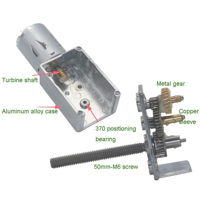 Screw Shaft Worm Self Locking Dc Motor 12 Volt High Torque 90rpm