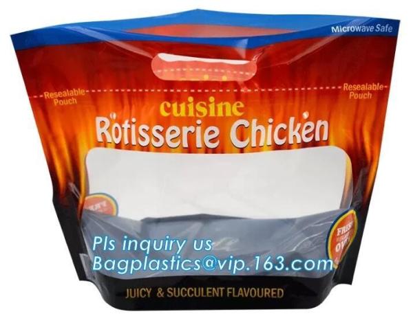 zipper bags for take away food package, Microwave safe deep frozen plastic