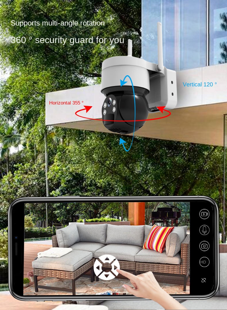 Colorful Night Vision 3MP Solar Powered CCTV Wireless Camera Outdoor IP66 Waterproof Solar WiFi IP PTZ Camera